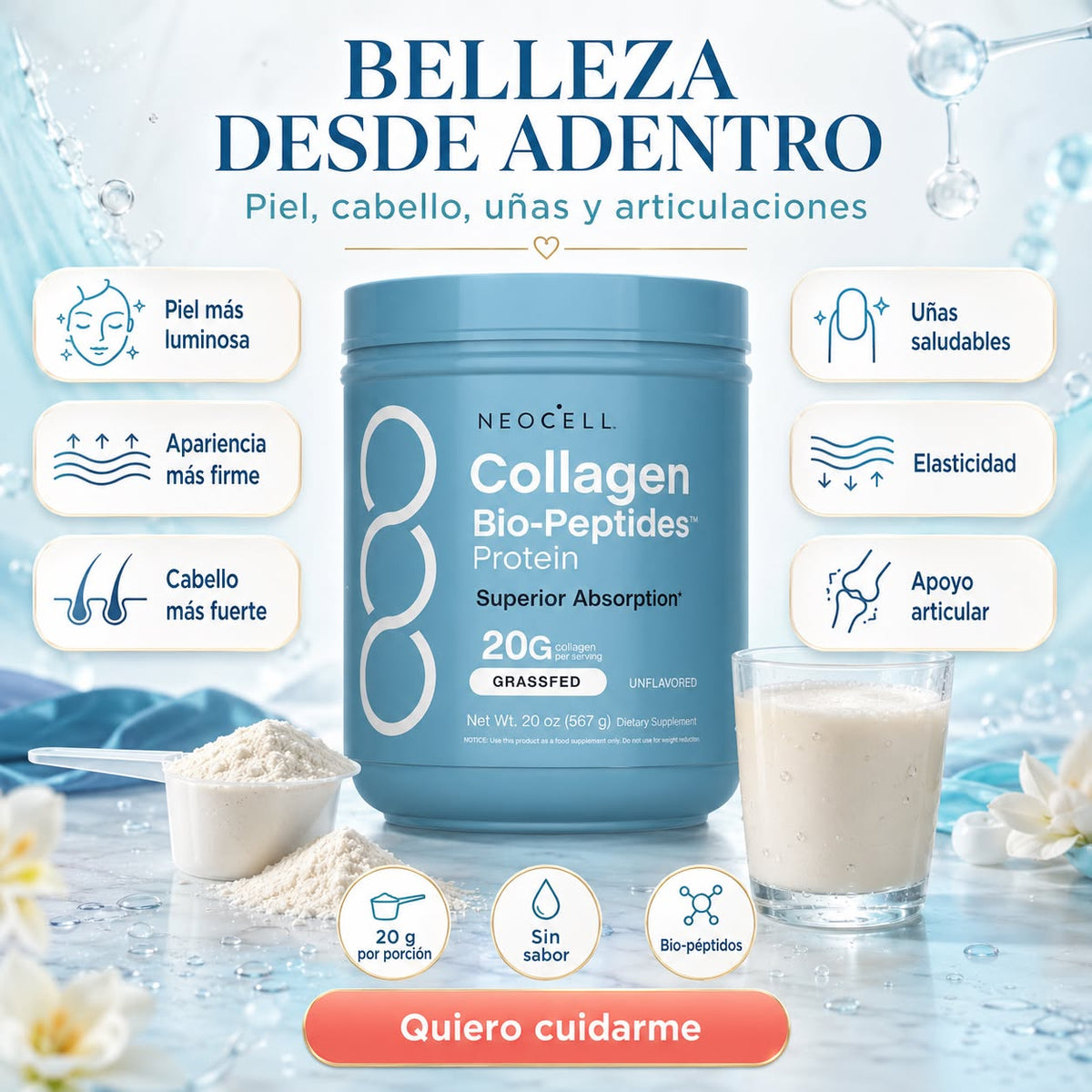 Neocell Colágeno Bio-Péptidos™ – 20 g de Colágeno por Porción